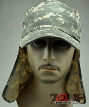NEW UV SHIELD OUTDOOR SUN PROTECTION EARFLAP SPORT CAP HAT DIGITAL DESERT CAMO