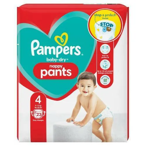 Pampers Baby-Dry Nappy Pants Maxi 23 Nappies Size 4