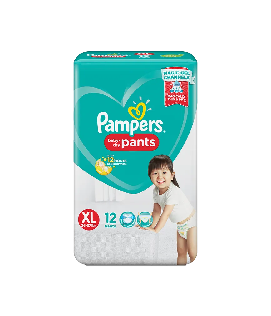 PAMPERS DRY PANTS XL 12`S