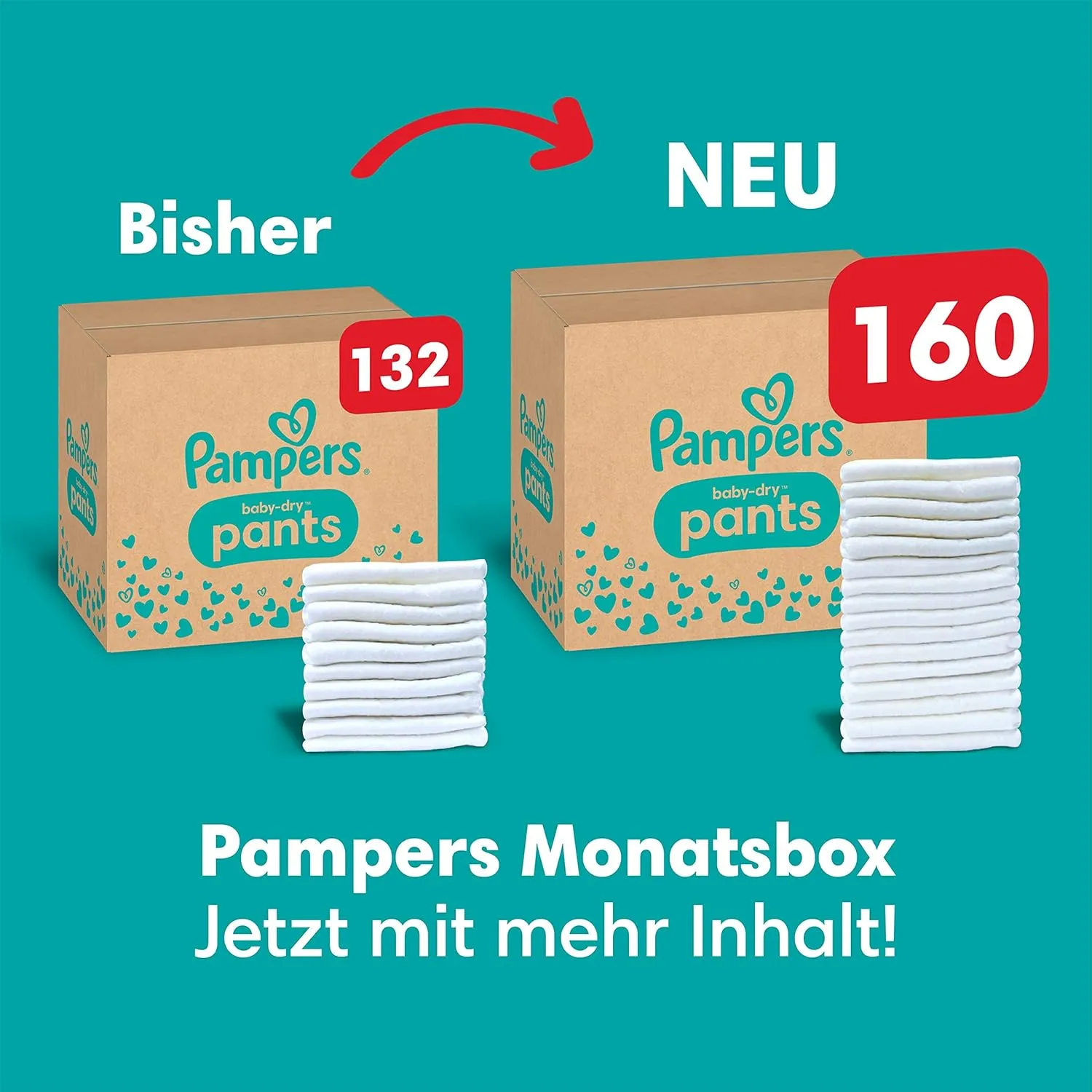 Pampers Windeln Pants Größe 5 (12-17kg) Baby-Dry, Junior , MONATSBOX, 160 Höschenwindeln