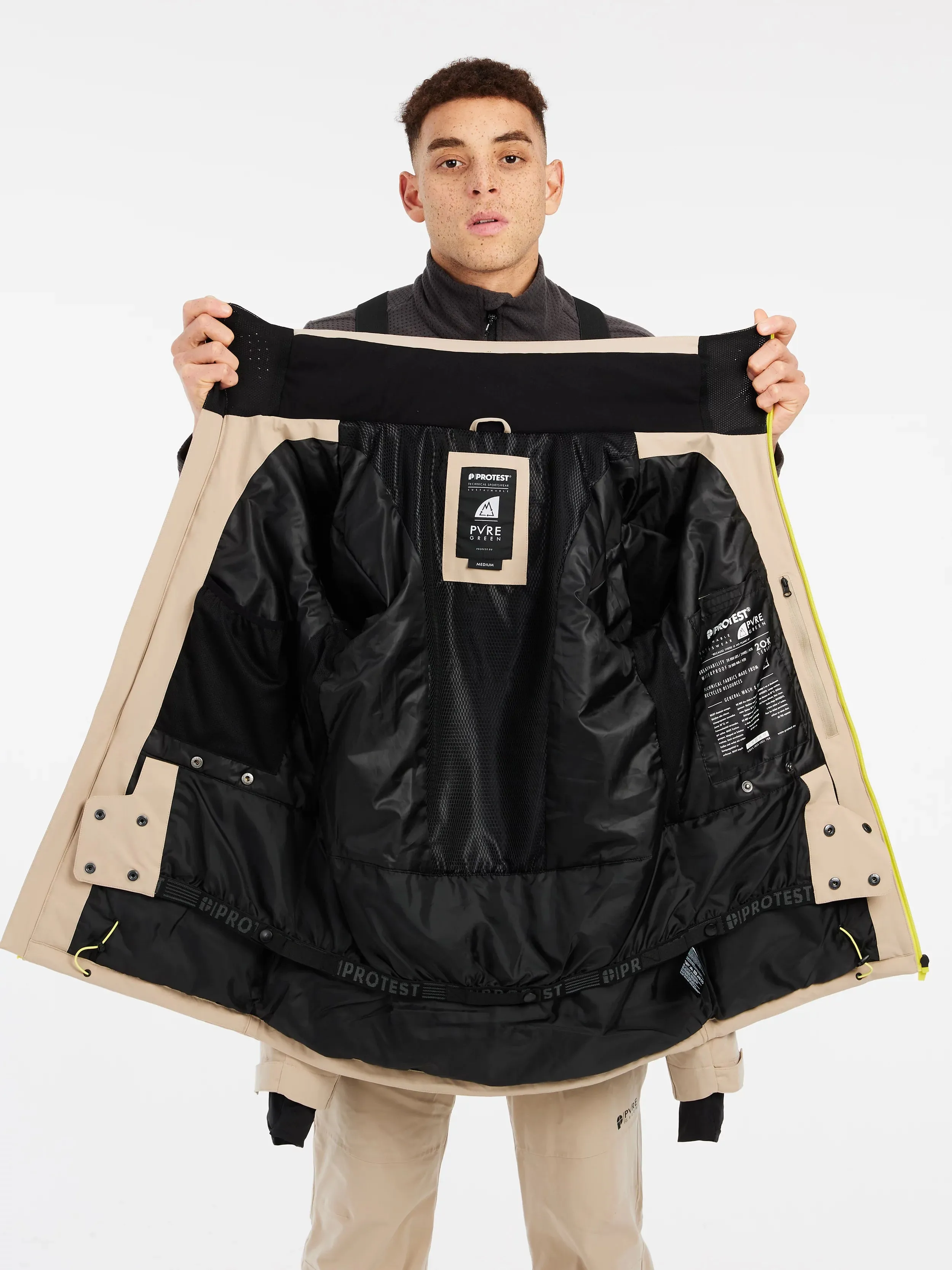 Protest Timothy Jacket Mens 2025 Bamboo Beige