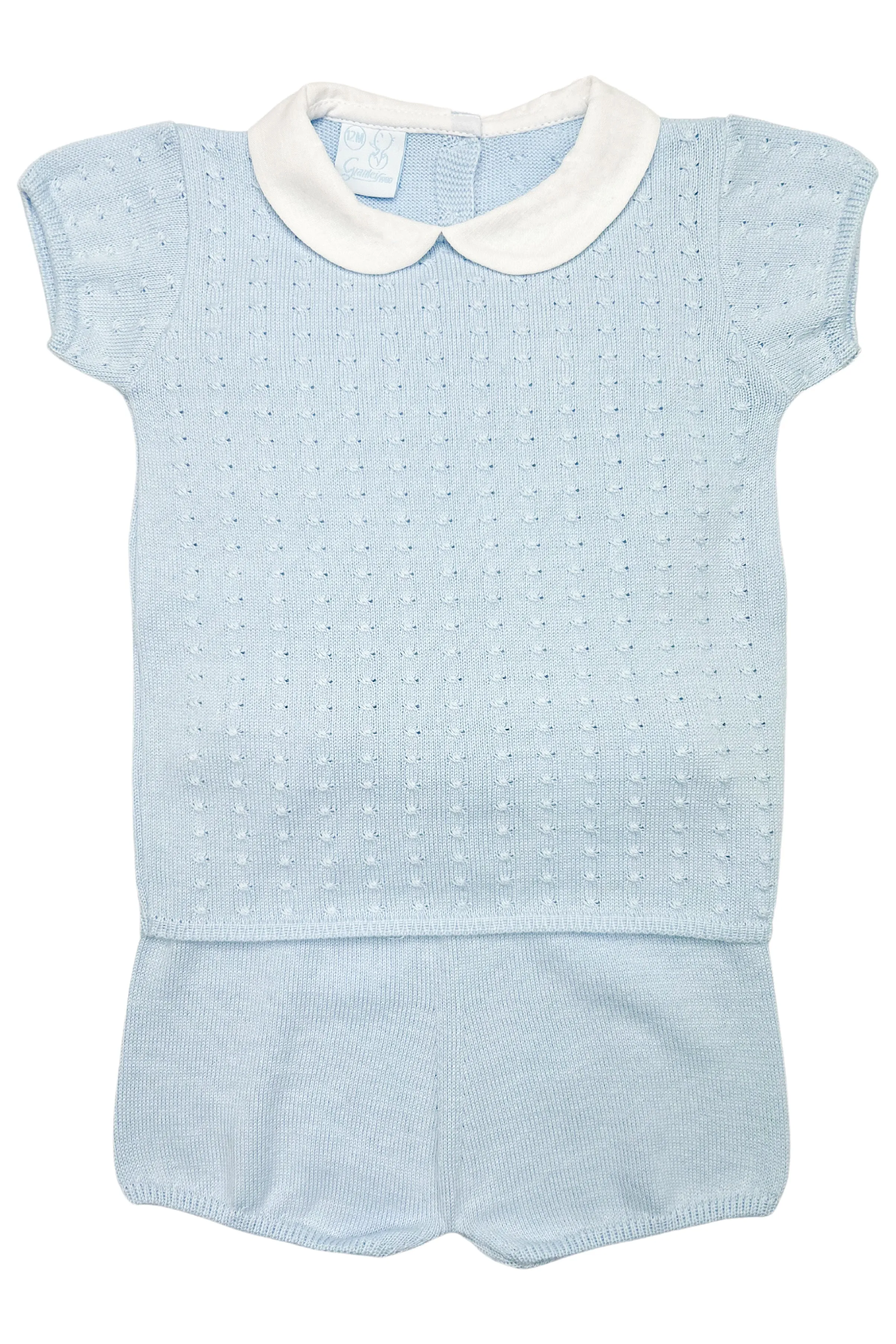"Harry" Baby Blue Knit Top & Shorts