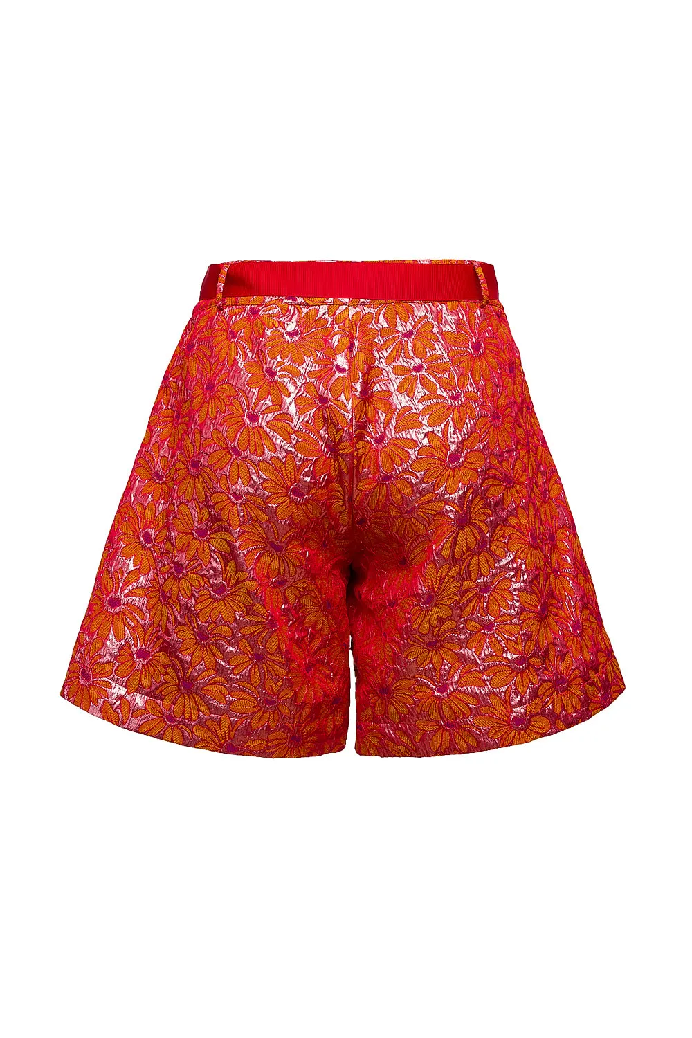 Red Jacquard Shorts