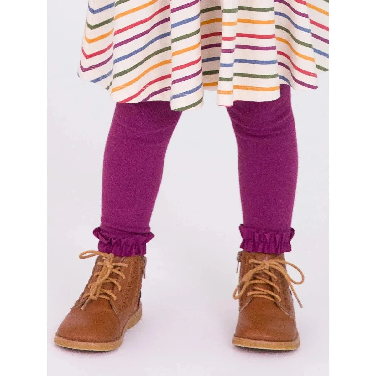RuffleButts Eggplant Harvest Footless Ruffle Tights