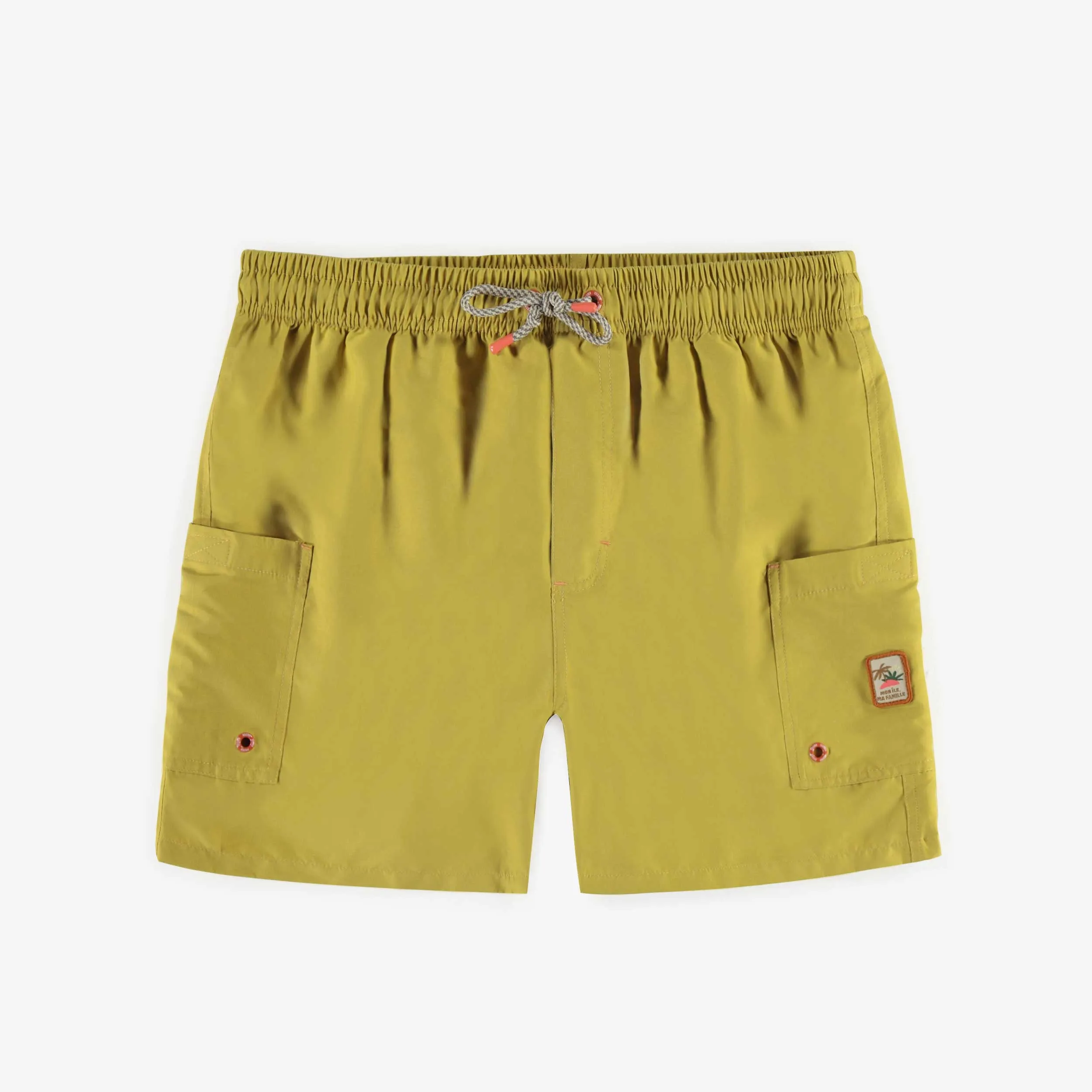 Short de bain vert pâle avec poches en polyester, adulte || Light green swim short with pockets in polyester, adult