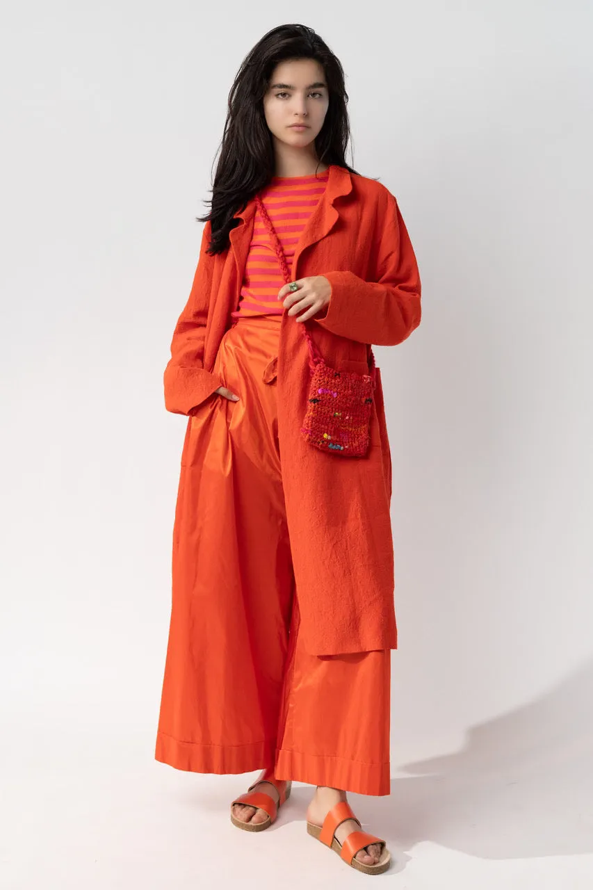 Silk Trouser with Pockets and self-tie waist