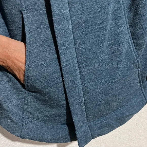 SmartWool Blue Merino Wool Front Zip Convertible Magnetic Collar Jacket Small