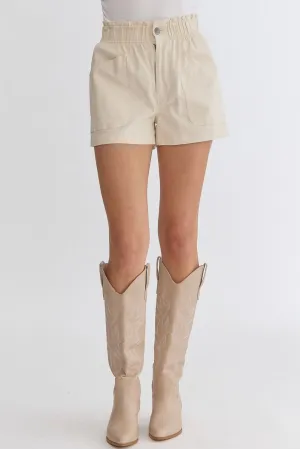 Smock Waist Shorts {Ecru}