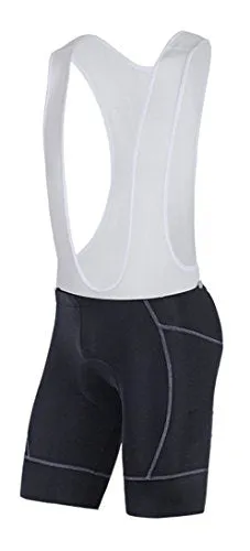 sponeed Mens Bib Cycling Shorts Padded Gear Biking Bibs Quick Dry Sportswear Bicycle Wear Black Small