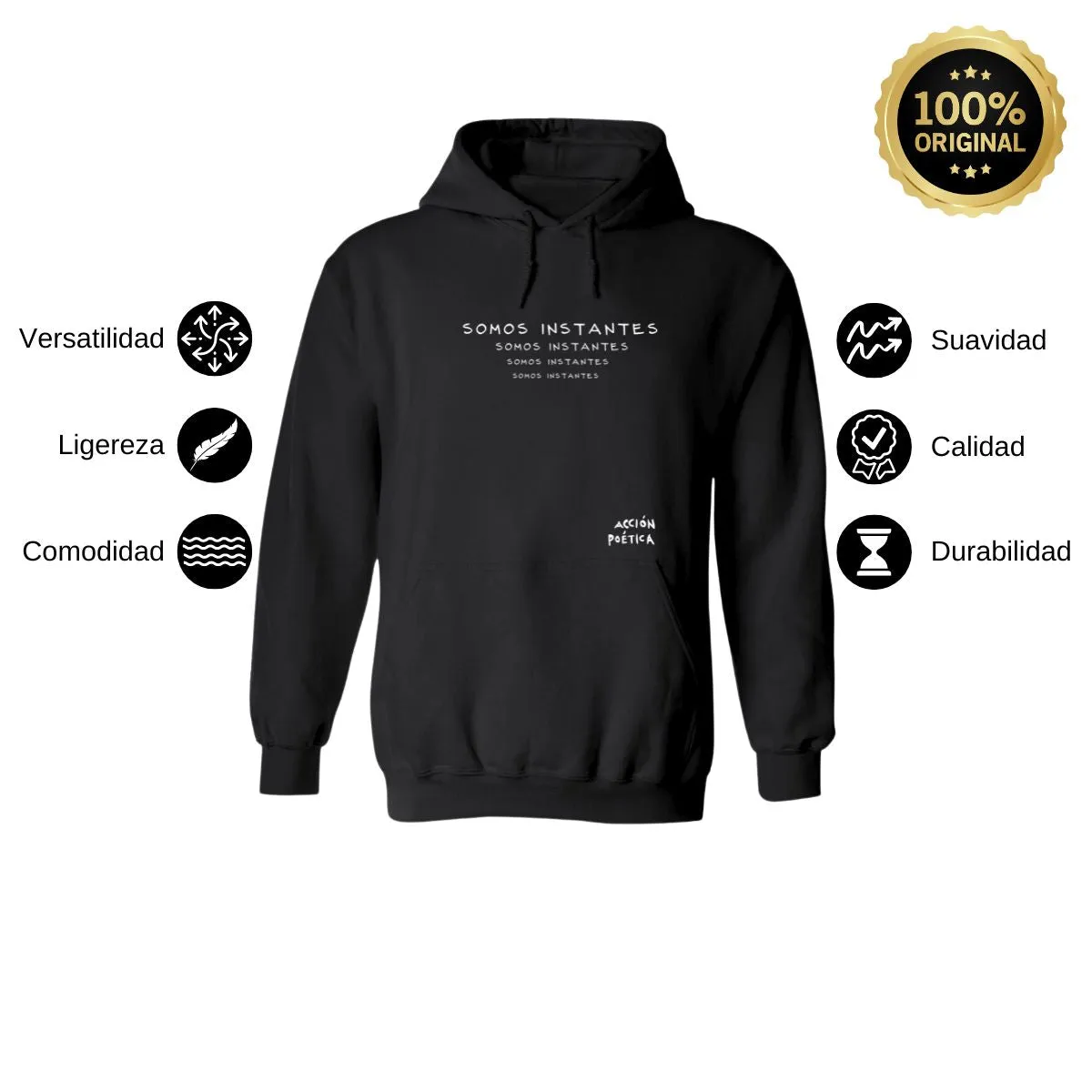 Sudadera Mujer Hoodie Acción Poética Somos Instantes