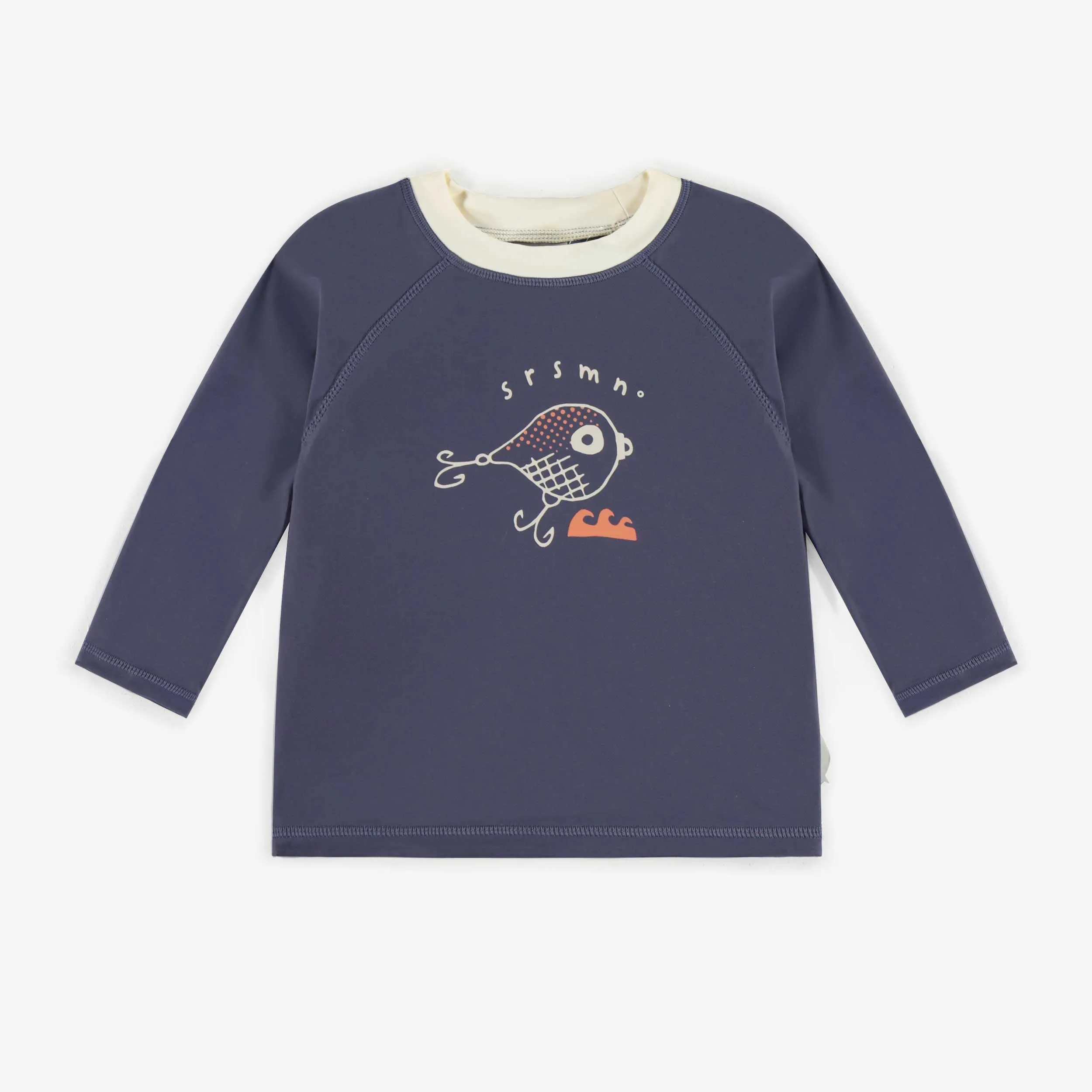 T-shirt de bain bleu à manches longues, bébé || Blue bathing t-shirt with long sleeved, baby