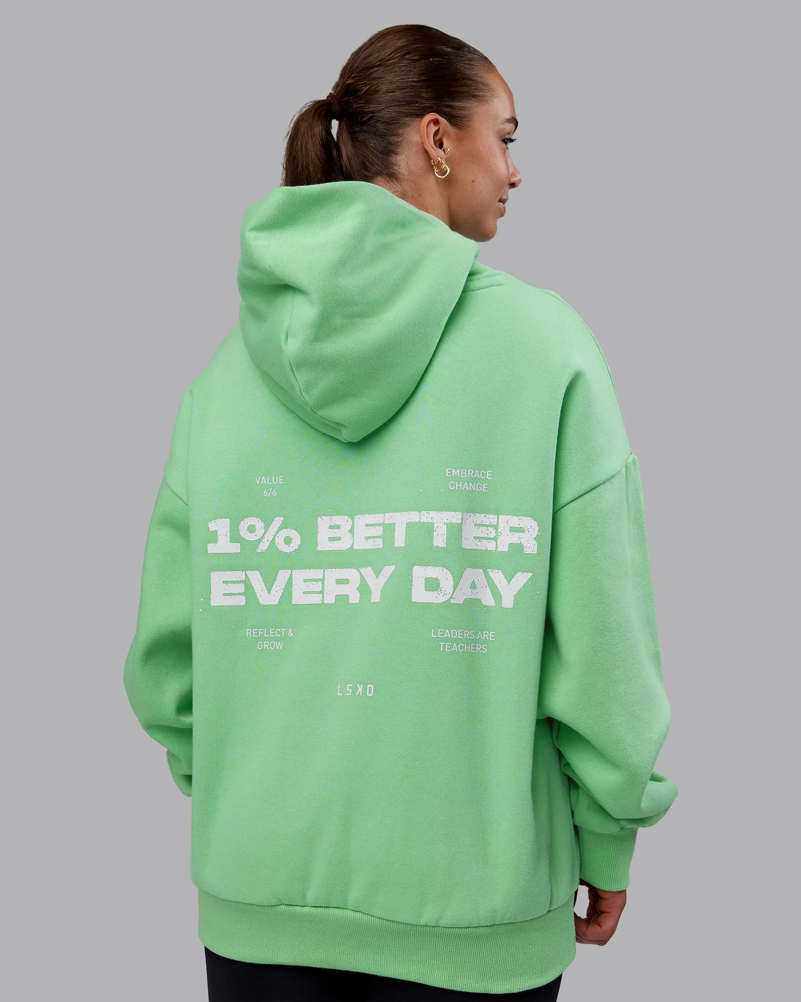 Unisex 1% Better Value Series Hoodie Oversize - Surreal Green-White