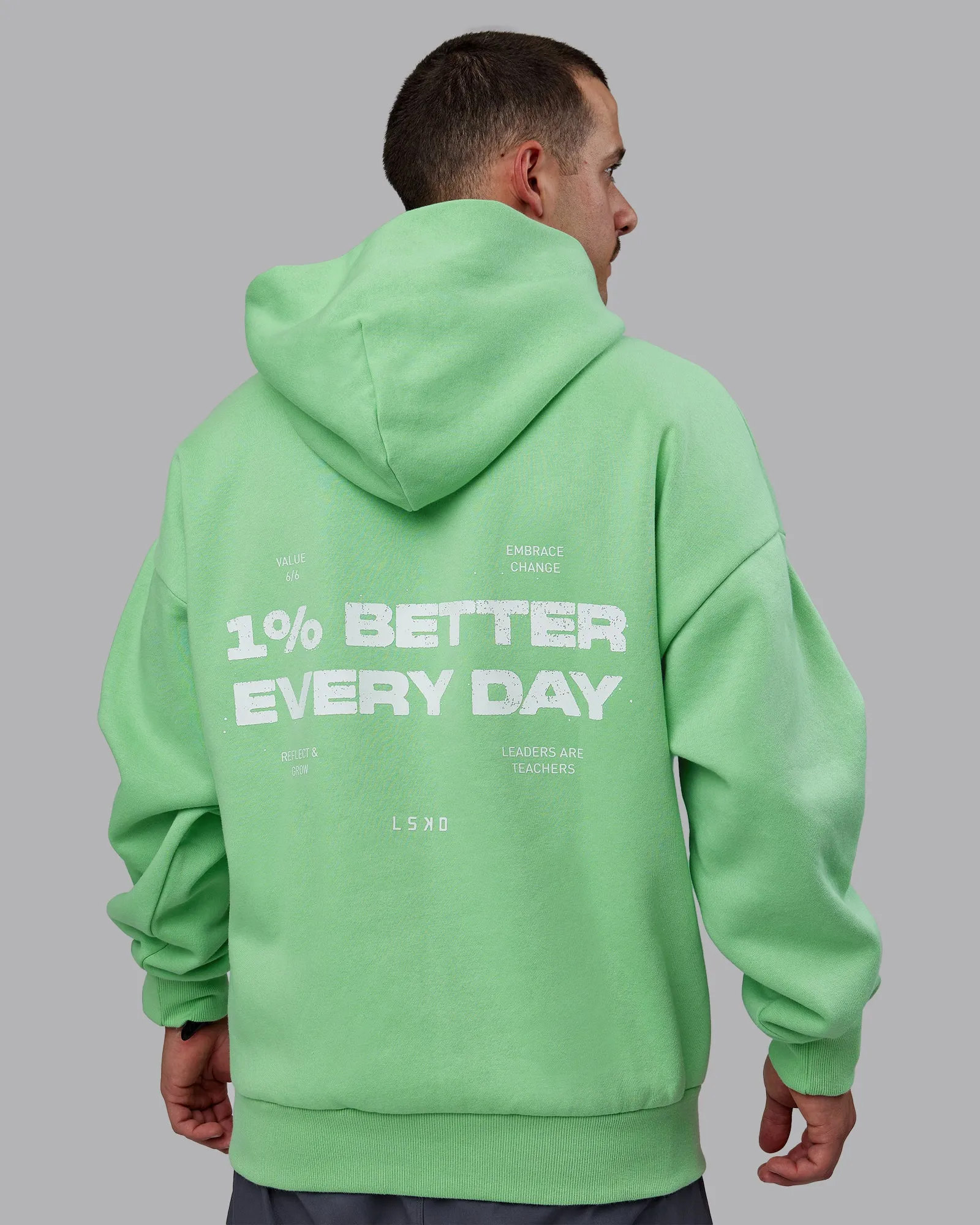 Unisex 1% Better Value Series Hoodie Oversize - Surreal Green-White