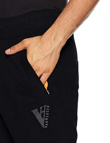 Van Heusen Athleisure Men's Regular Fit Trackpants (50044_BLACK_M_Black_Medium)