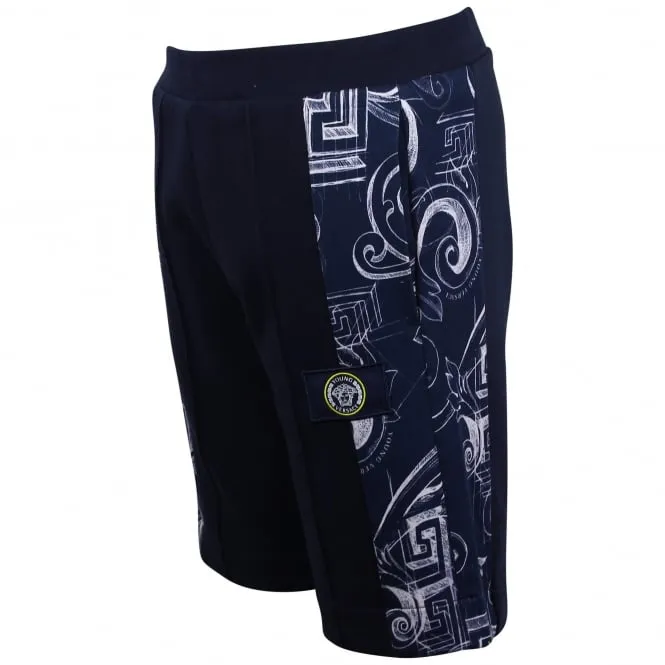 Versace Boys Navy Blue Baroque Shorts