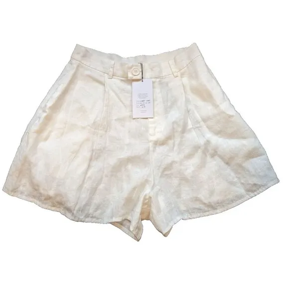 We Are Sundays Avery Short White High Rise Lightweight Pockets Size Small