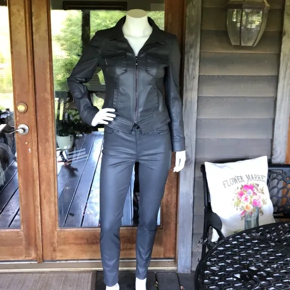 White House Black Market 2 piece Modal Spandex Jacket Pants Suit Size 8 …